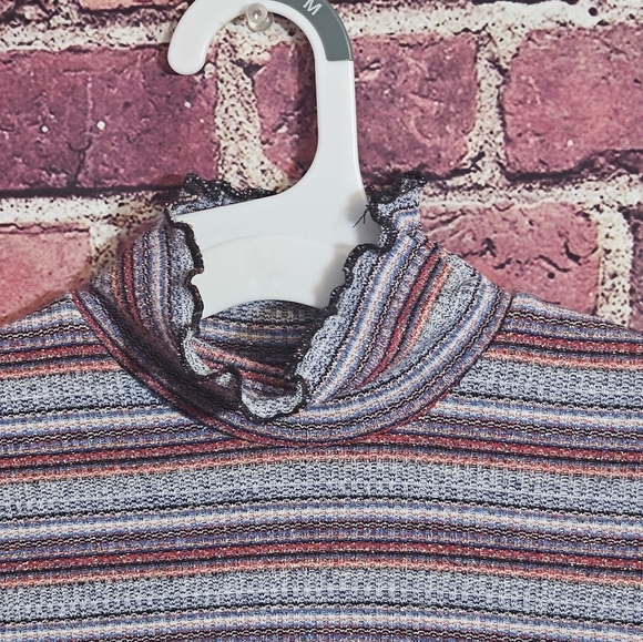 Striped Ribbed Turtleneck Sweater All Kids Sizes - Picture 2 of 4